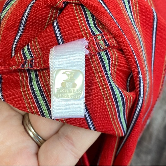 Pebble Beach- Red Striped Men’s Golf Polo Shirt- Sz. XL - Picture 4 of 7